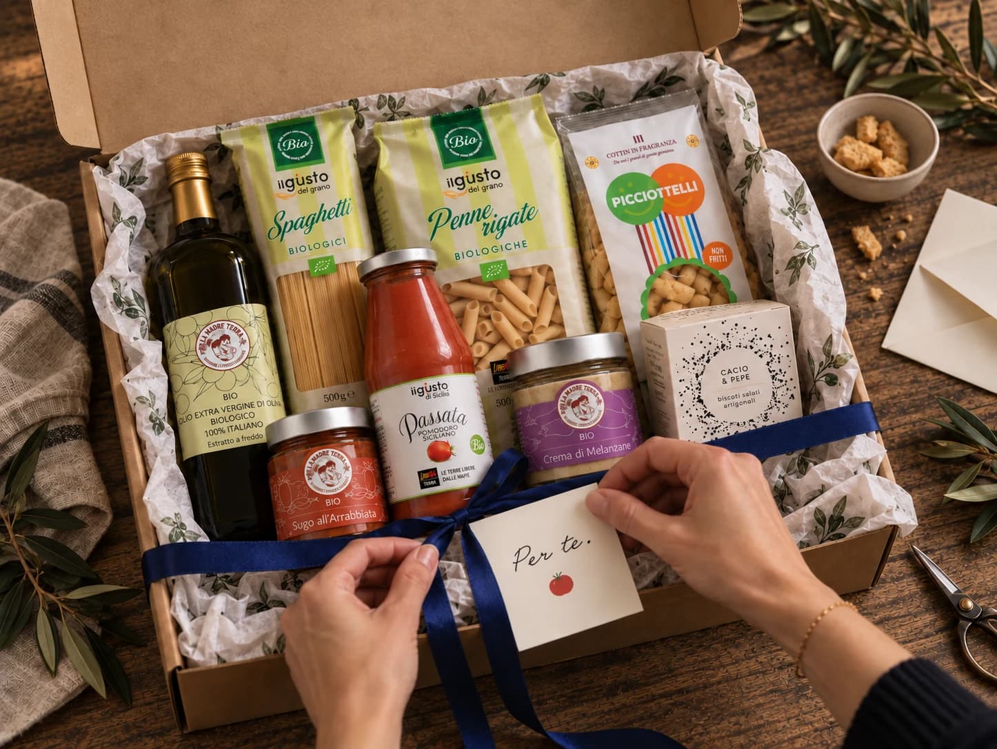Prima-Tavola-Geschenkbox mit den Produkten der Auswahl